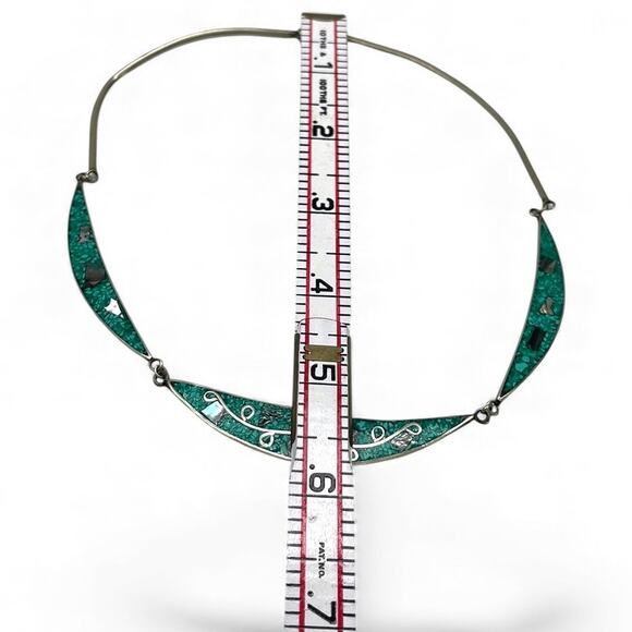 Vintage Bent Knudsen Denmark Sterling Silver Choker Necklace marked Inlaid - Picture 6 of 6